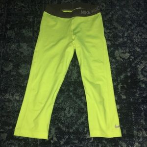 Nike Pro neon green tights
